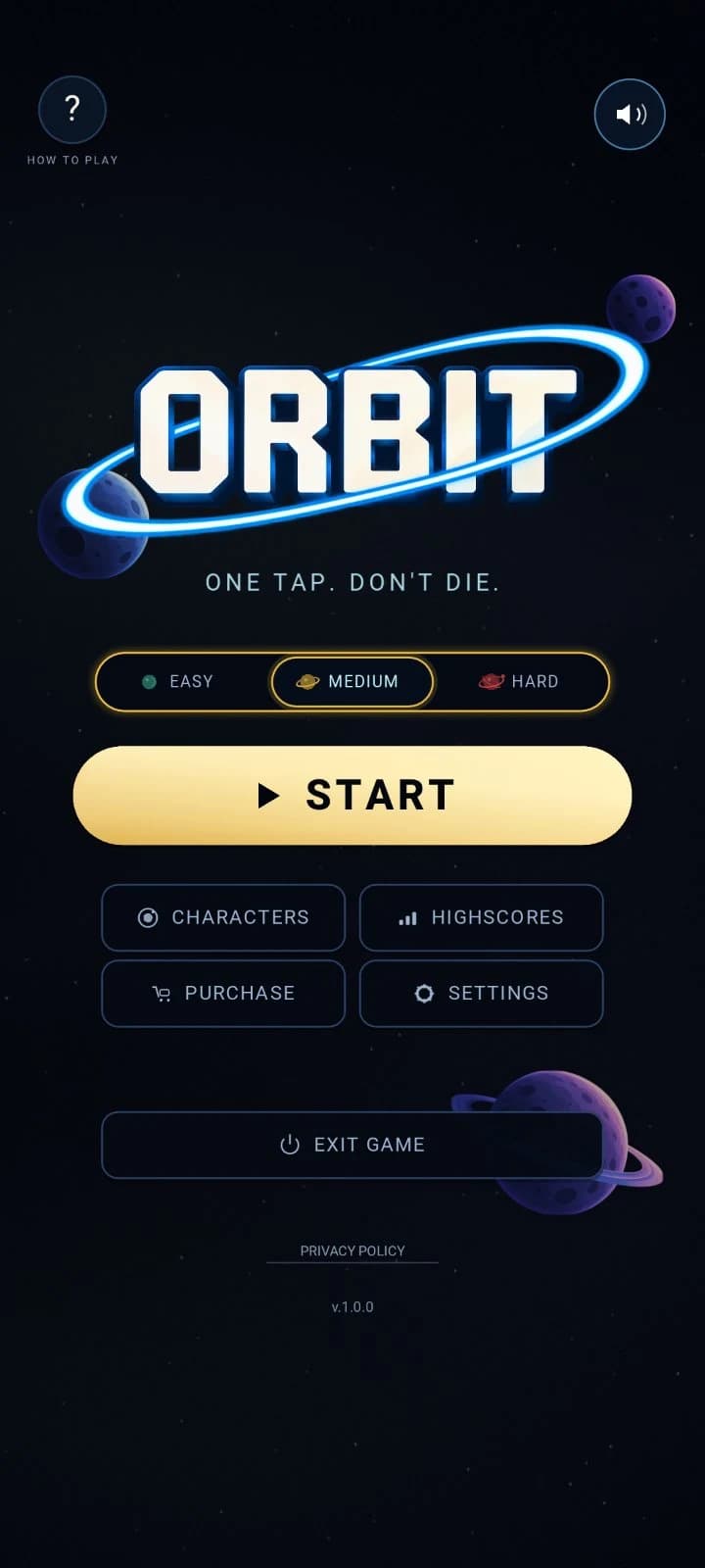 Orbit title screen